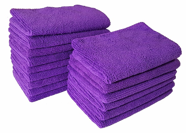 SOFTSPUN Microfiber Cloth - 15 pcs - Small - 20x30 cms - 340 GSM Purple