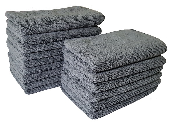 SOFTSPUN Microfiber Cleaning Cloths, 20x30 Cms 15 Piece Towel Set, 340 GSM (Grey)