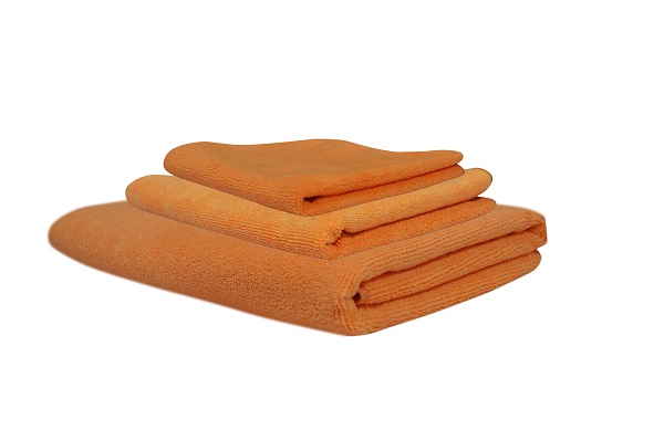 SOFTSPUN Microfiber Bath & Hair Towel Set- 3 Pc's - 60X120, 40X60 & 40X40 Cms - Orange!