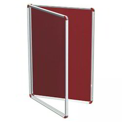 Acrylic notice board with front open door system with provision for locking