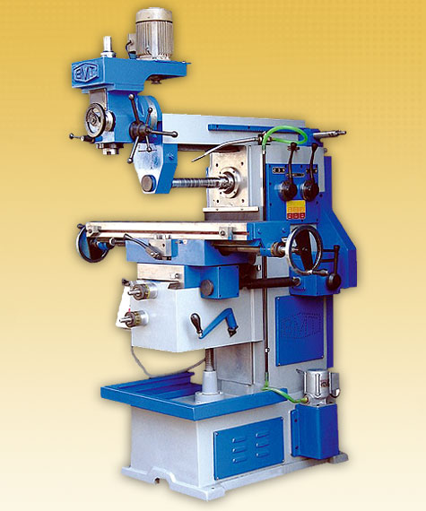 GEAR HEAD HORIZONTAL UNIVERSAL MILLING MACHINE ON RAM VERTICAL HEAD