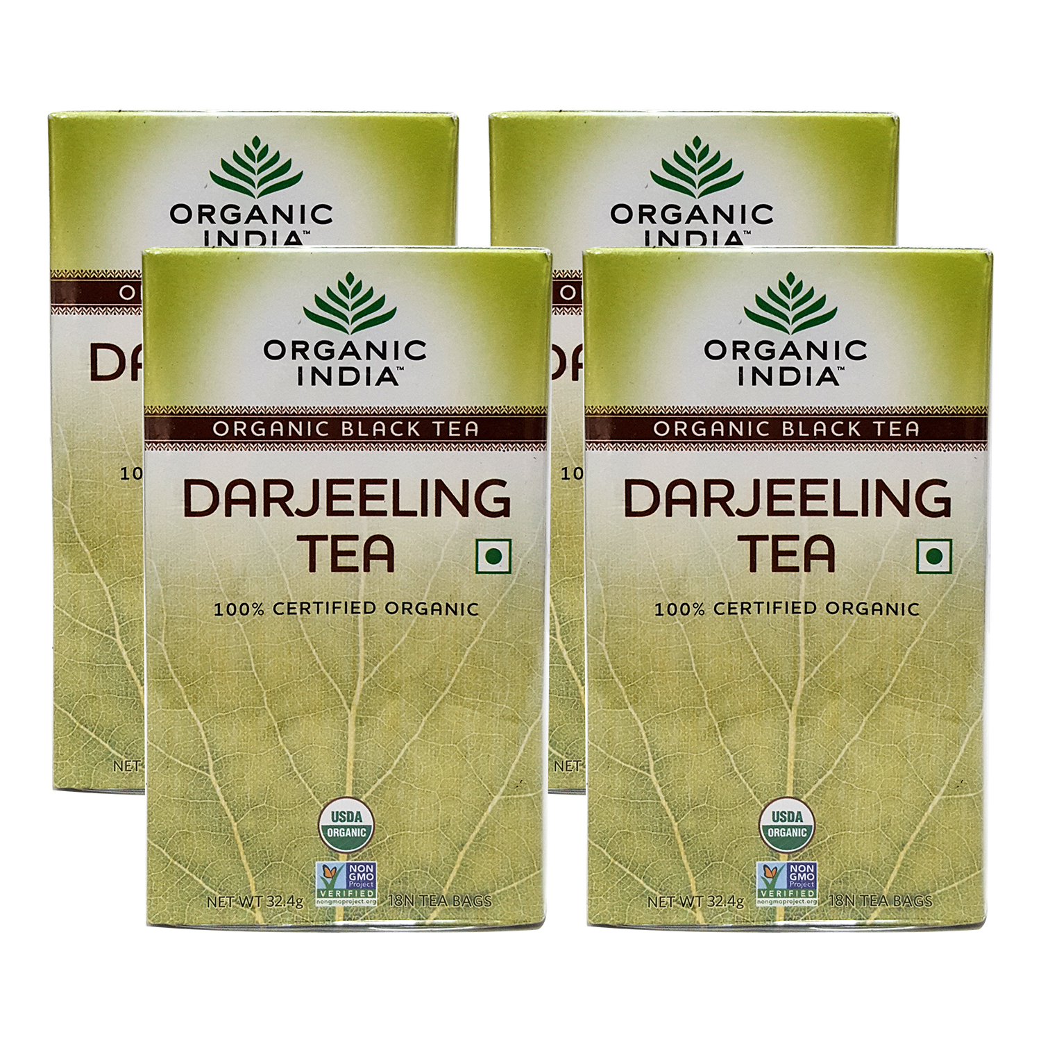Organic India Darjeeling Tea 25 Tea Bags- (Pack of 4)