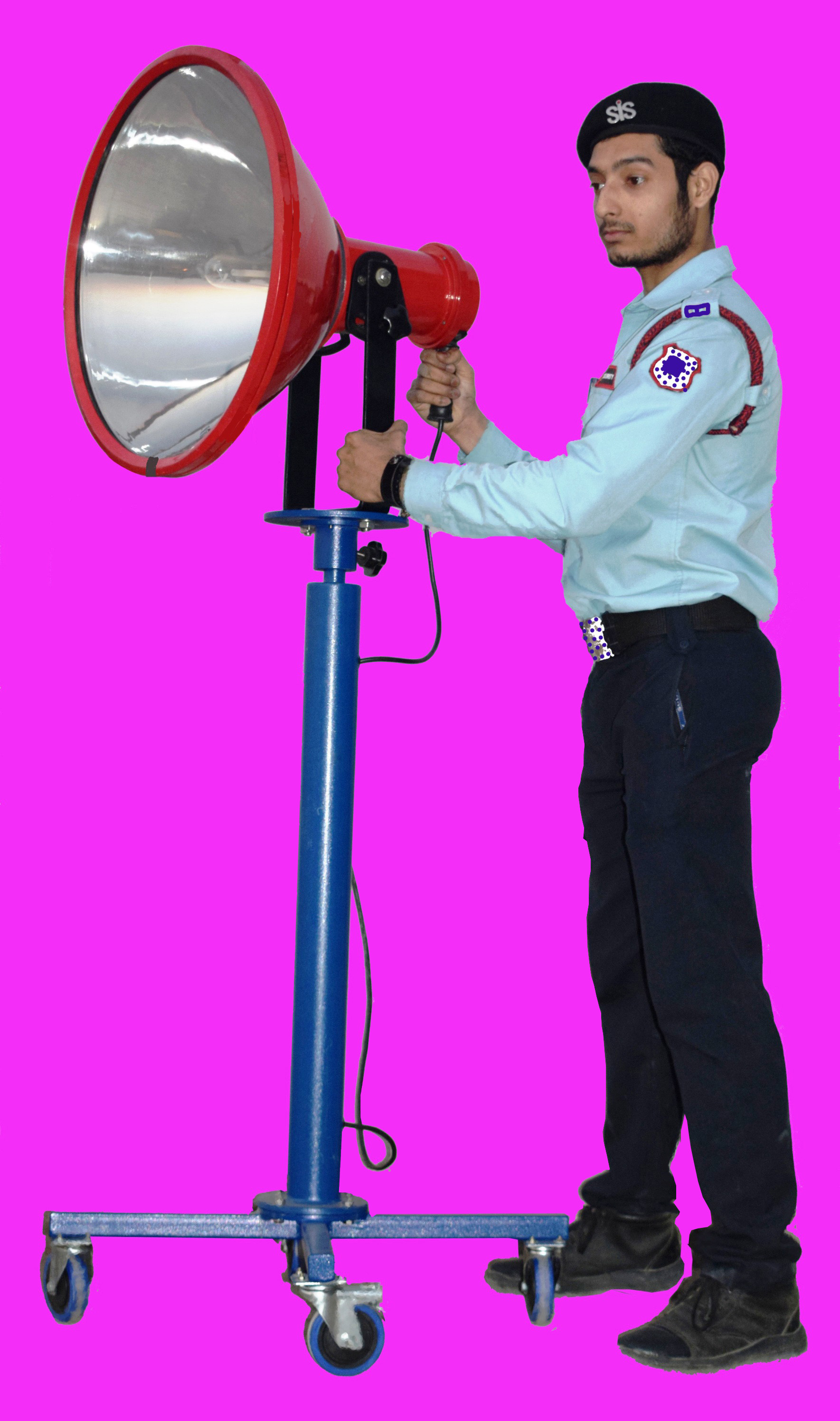 REVOLVING SEARCH LIGHT, TRIPOD MOUNTED