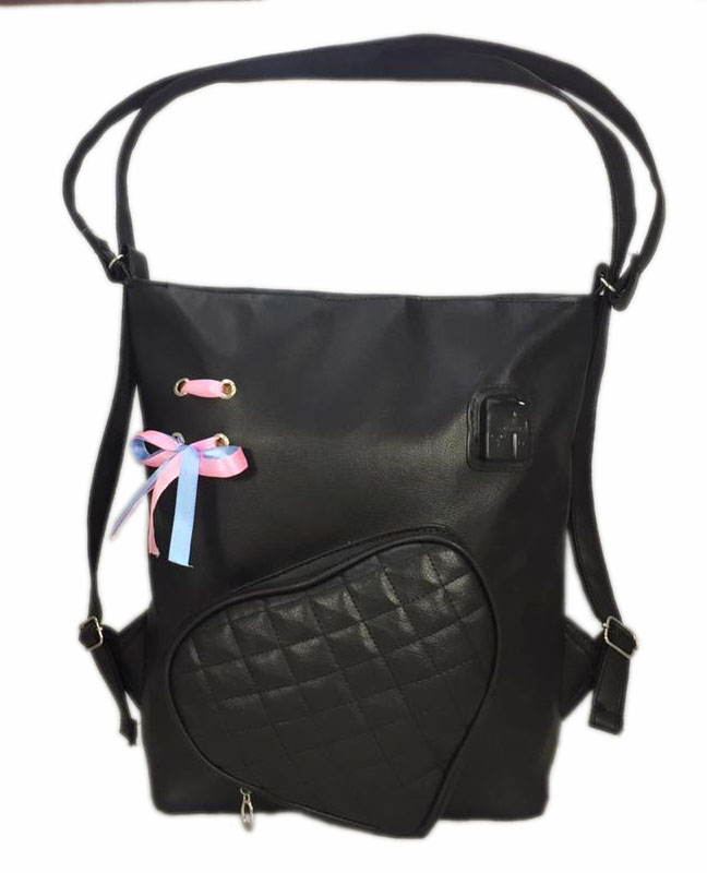 Girls Convertible hobo black Backpack by Deal Especial