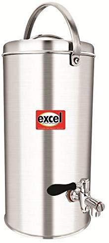 Excel Stainless Steel Tea Kettle 10 litres, Matt Finished Tea/Coffee Urn Hot & Cold Pot