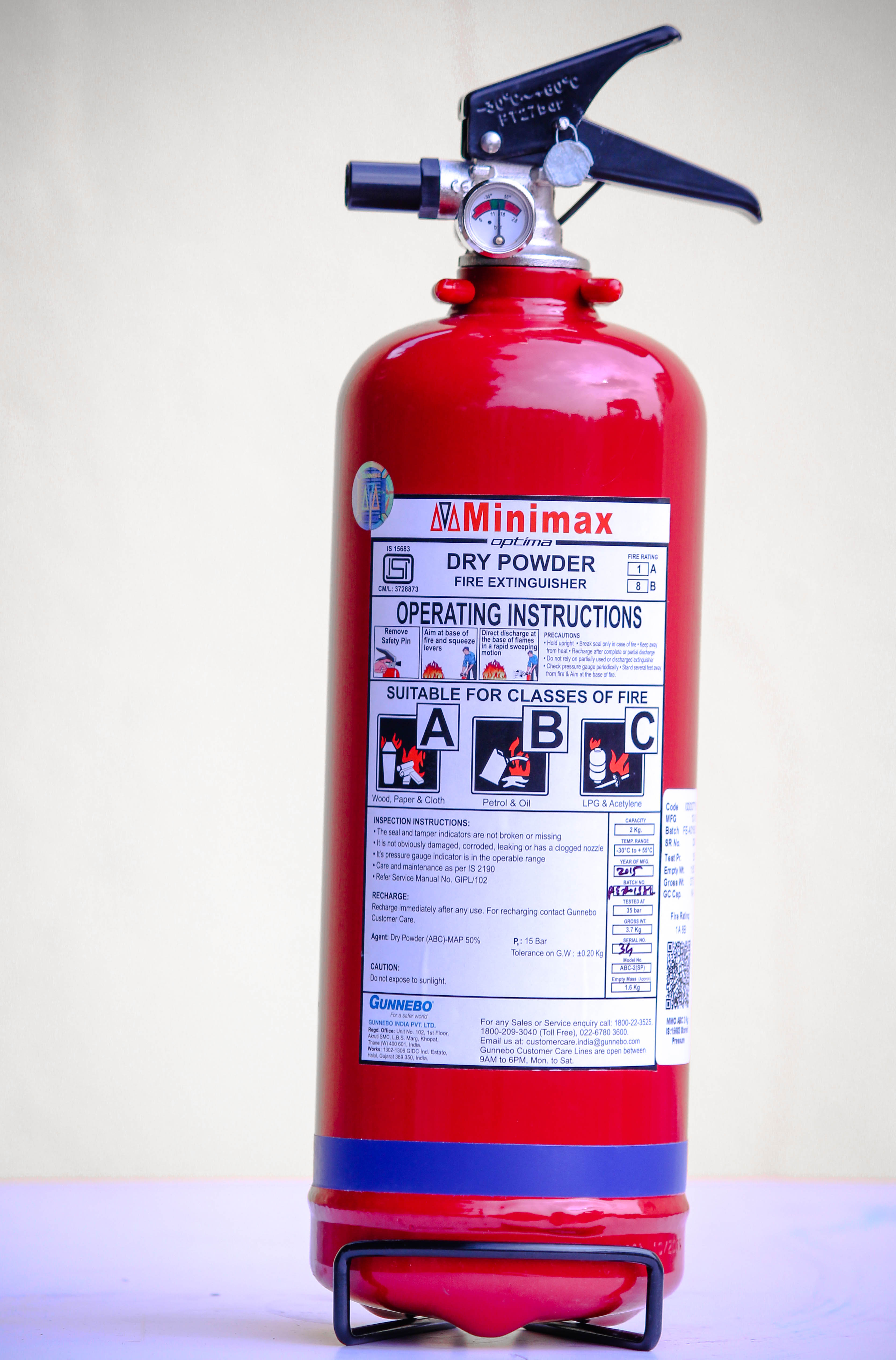 Minimax ABC SP Fire Extinguisher. IS: 15683 Capacity 2kg