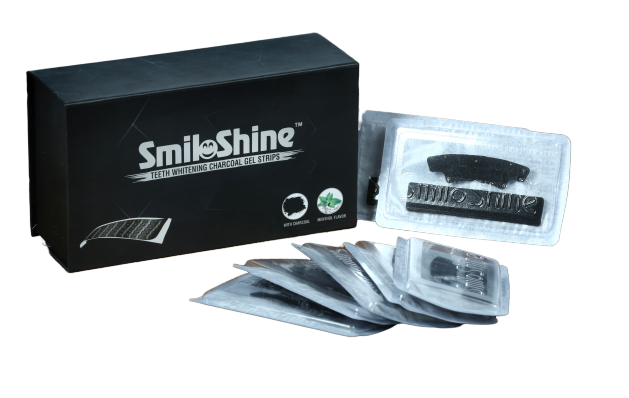 SmiloShine Teeth Whitening Charcoal Gel Strips
