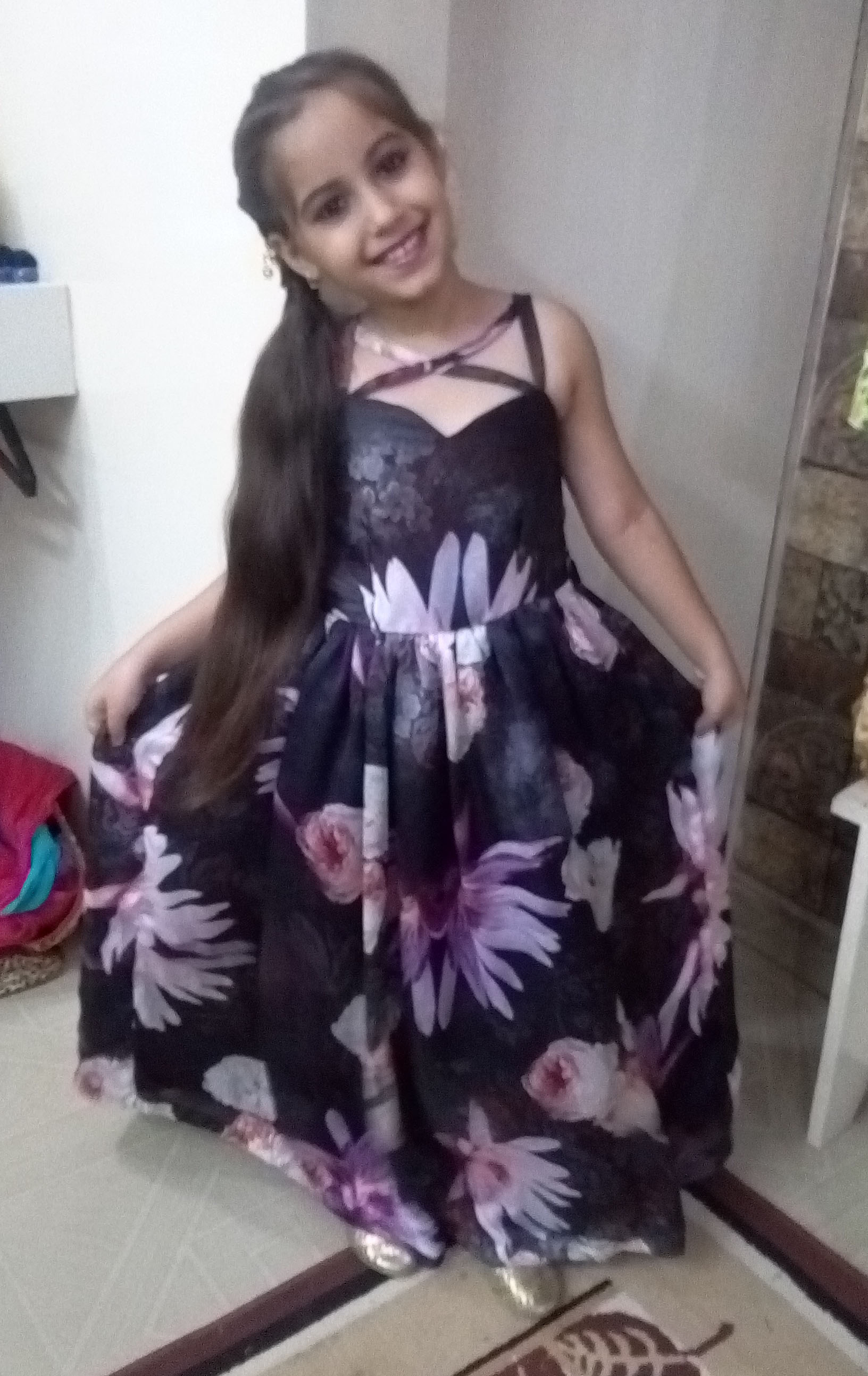 Flower Print PARTY WEAR Frock 