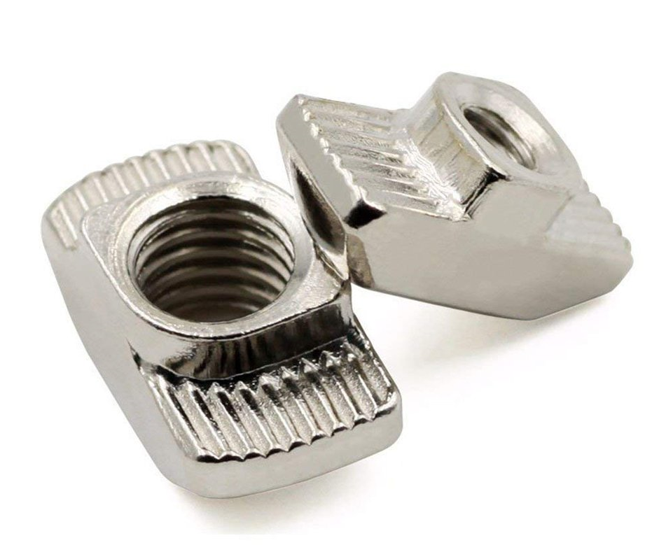 Rpi shop - M3 T nut, Hammer Head Nut, Nickel Plated For 2020 Aluminium Slotted Profile - 50 Pcs