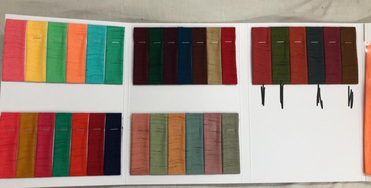 Polyester slub silk fabric