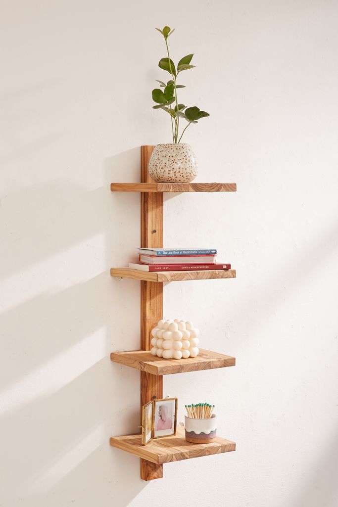 Woodenlia Column Wood Wall Shelf