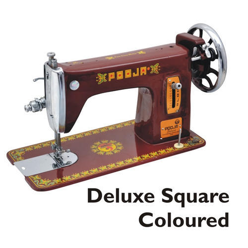 Pooja Deluxe Square Coloured Sewing Machine