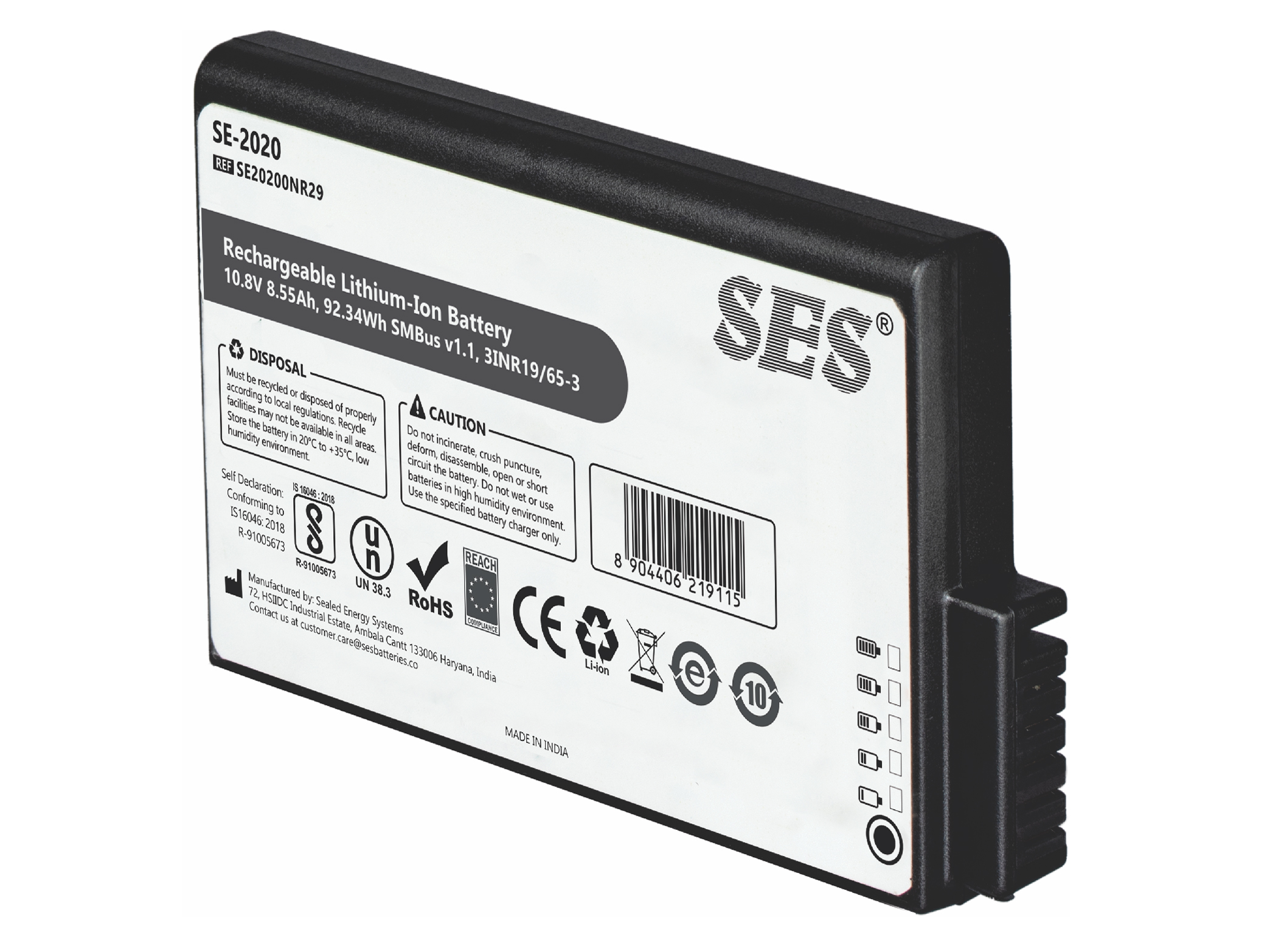 10.8V 8550mAH, Rechargeable Lithium ion battery 