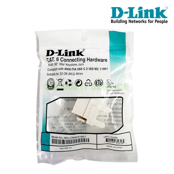 D-Link Cat 6 UTP Keystone Jack