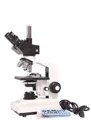 Gemkolabwell G-S-725-102 Metal White Trinocular Medical Lab Microscope with Cam Port