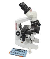 Gemkolabwell G-S-725-141 Metal White 1000X Vet Binocular Lab Microscope with Rechargeable Inbuilt Batteries