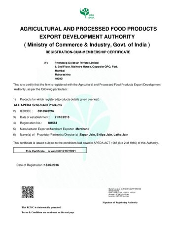 REGISTRATION CUM MEMBERSHIP CERTIFICATE