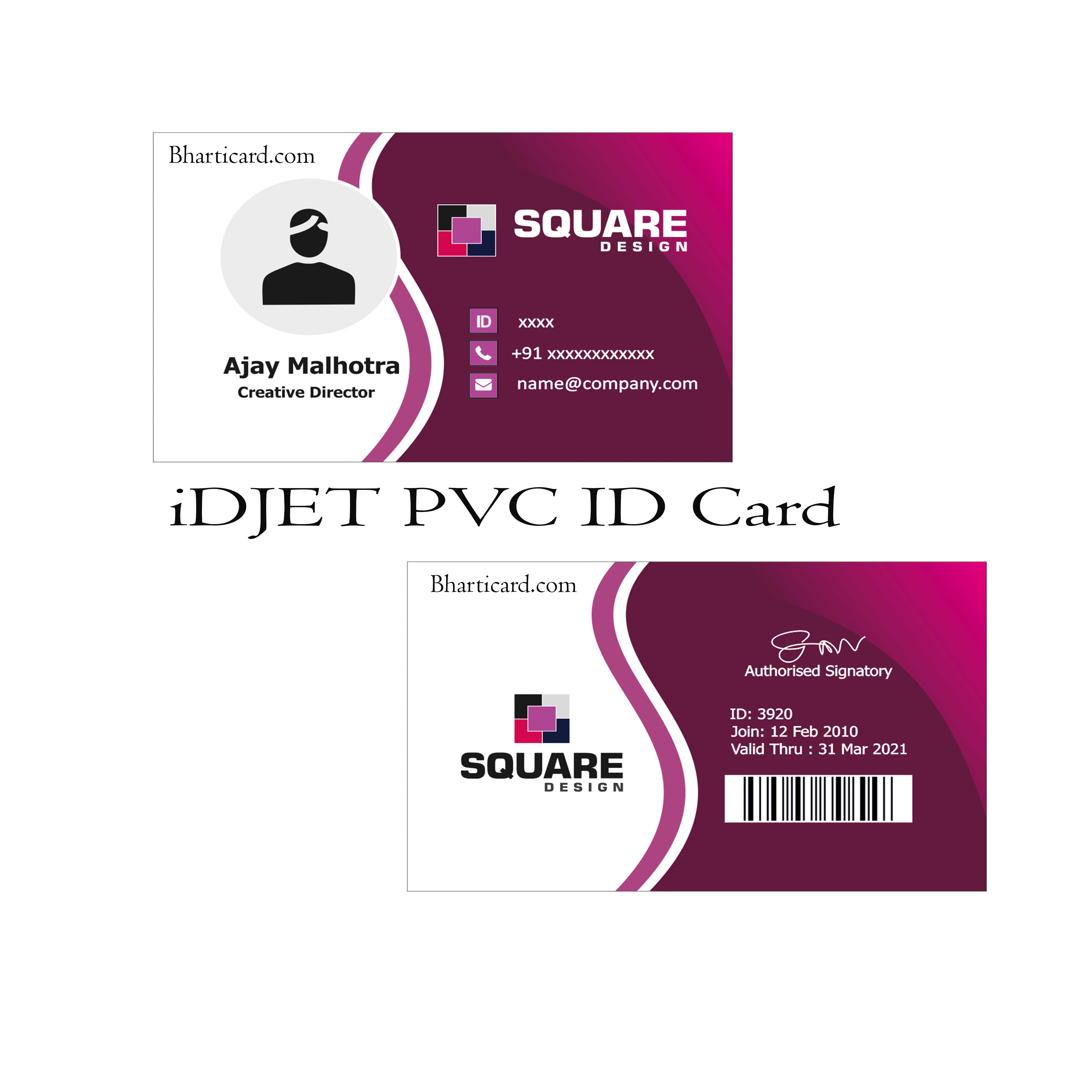 iDJET Printed PVC ID Cards (Student ID, Employee ID, Gate pass, Membership Card)