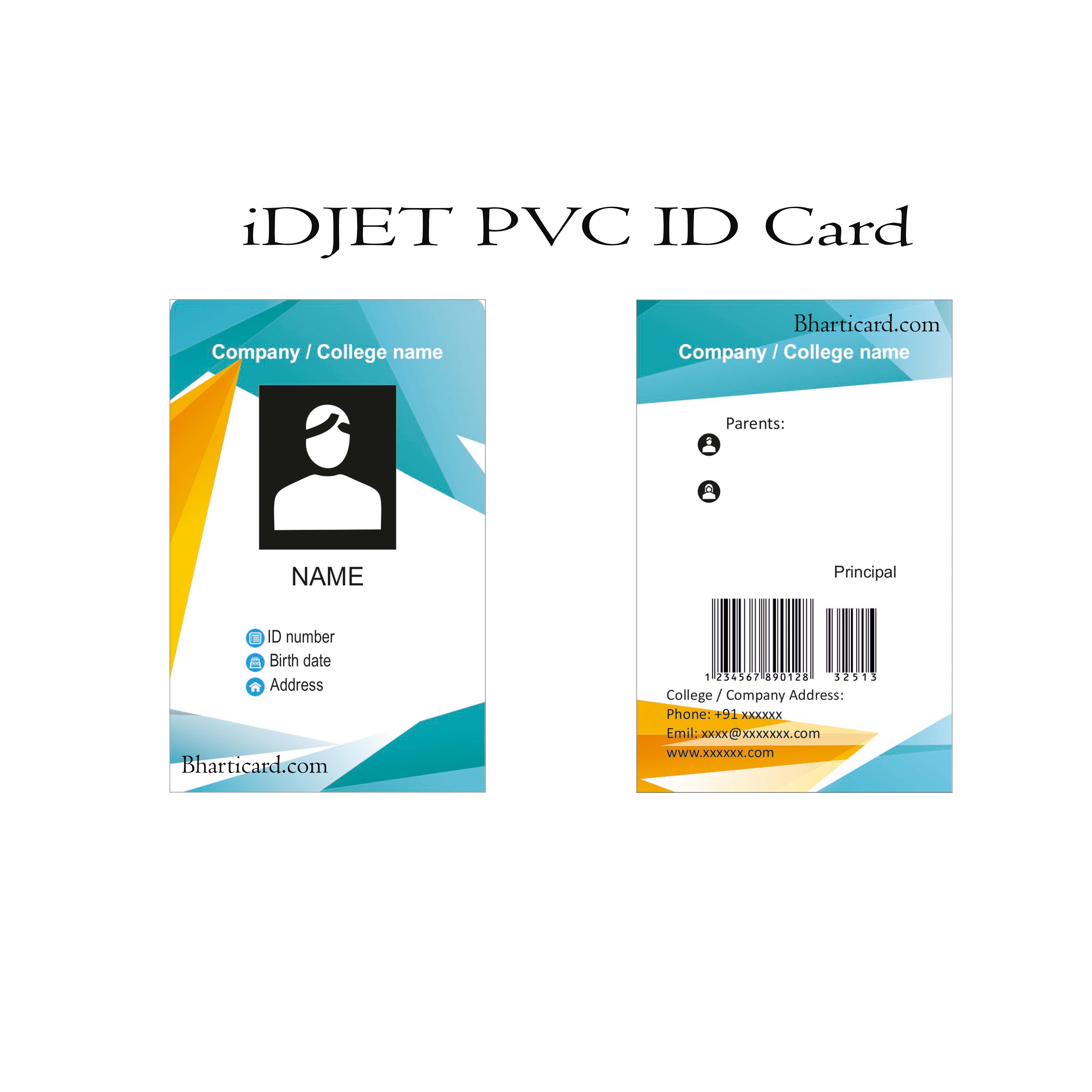 iDJET Printed PVC ID Cards - Student ID, Employee ID, Members ID