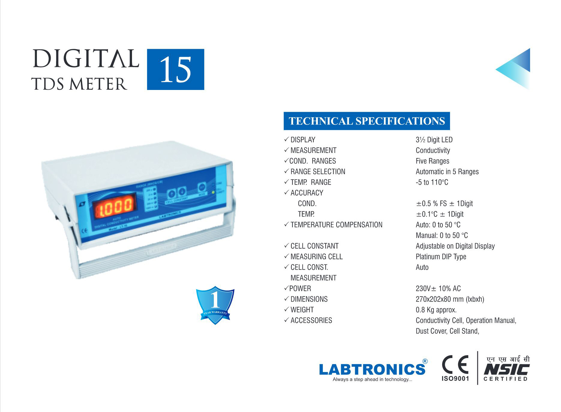 AUTO DIGITAL TDS METER (AUTO RANGING)