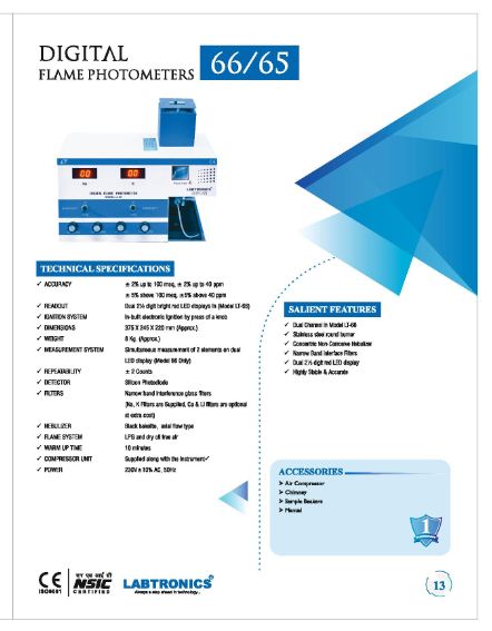 DIGITAL CLINICAL FLAME PHOTOMETER 