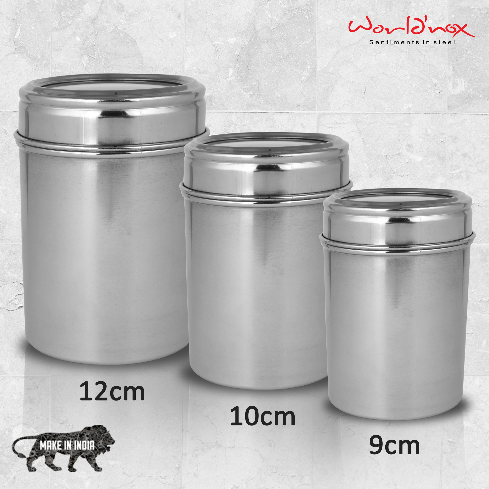 World'nox Cannister Set (3 Pcs) (Seethrough Lid)