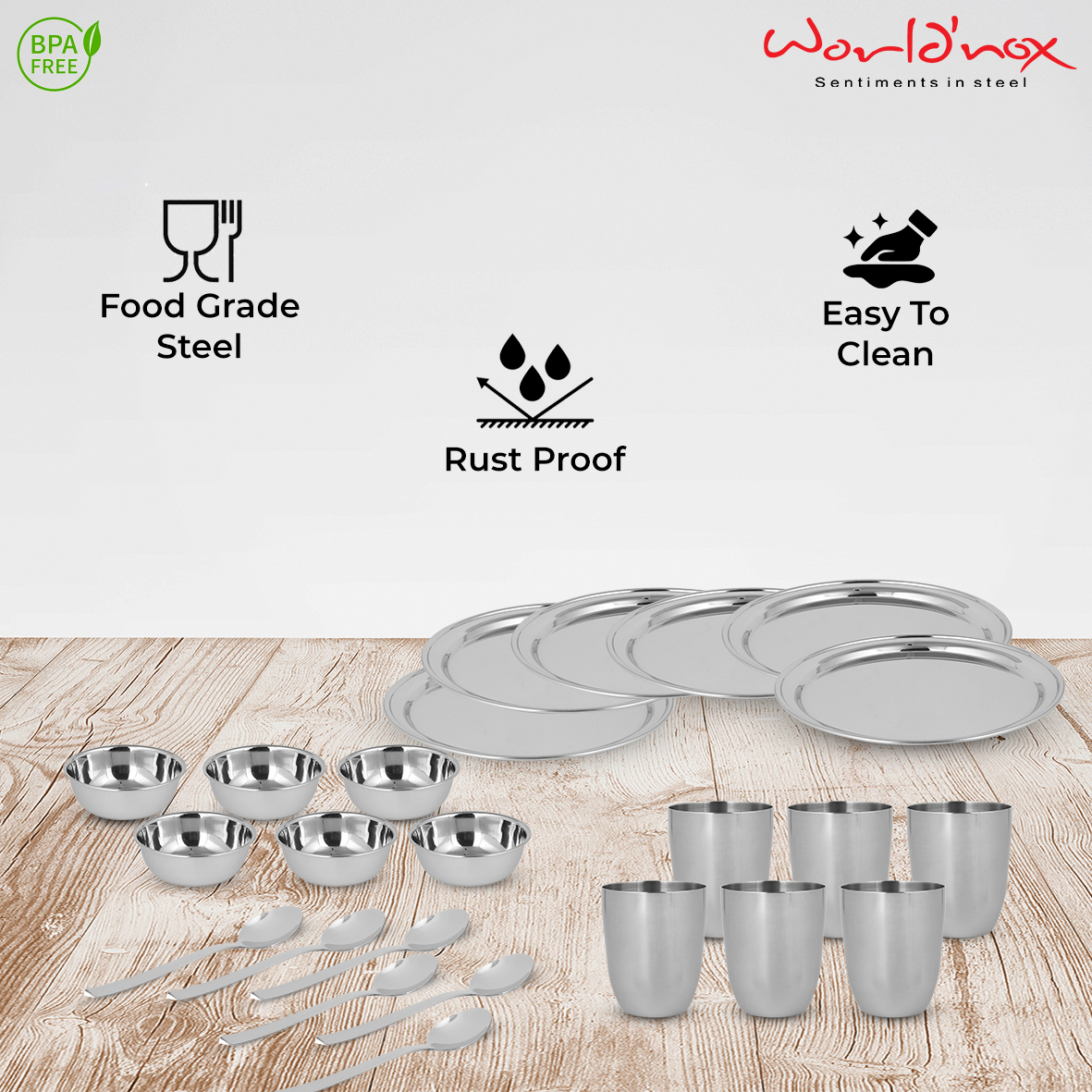 World'nox Dinner Set - 24 Pcs