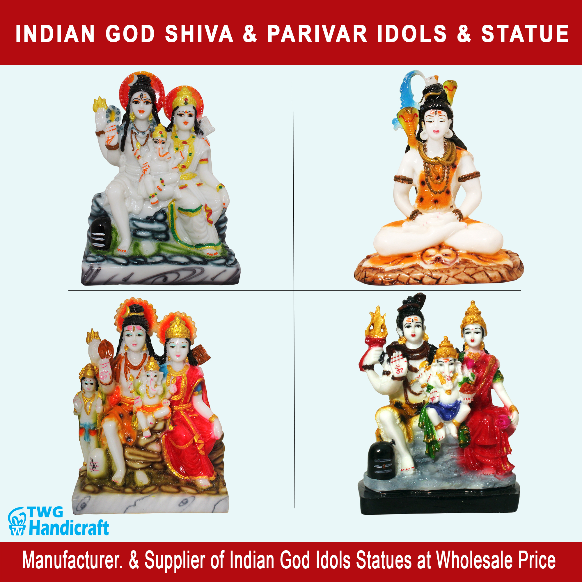 Indian God Shiva & Parivar Idols & Statue