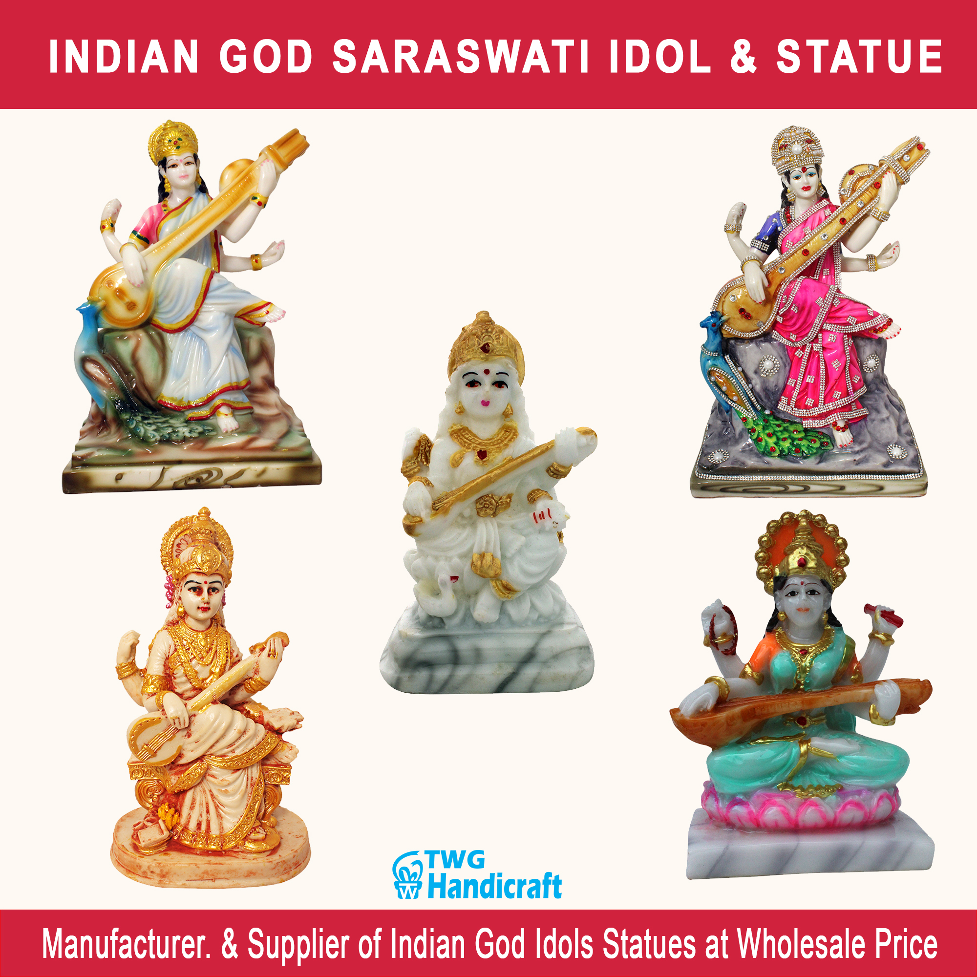 Indian God Saraswati Idol & Statue