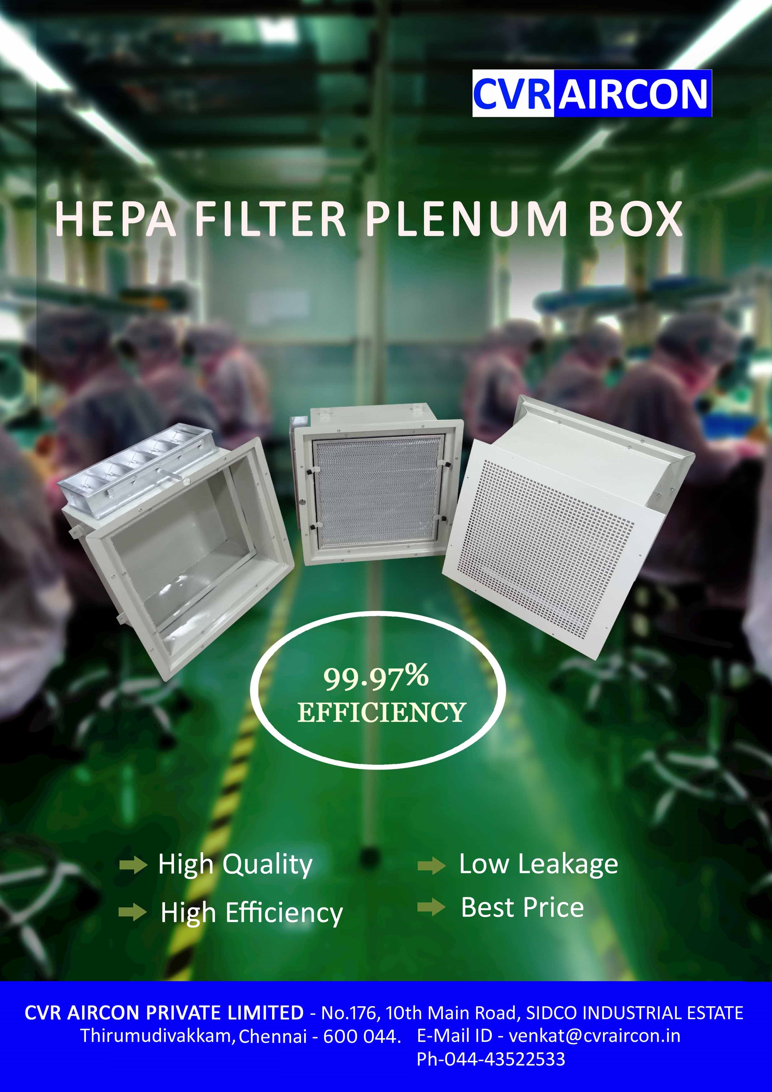 HEPA filter plenum box