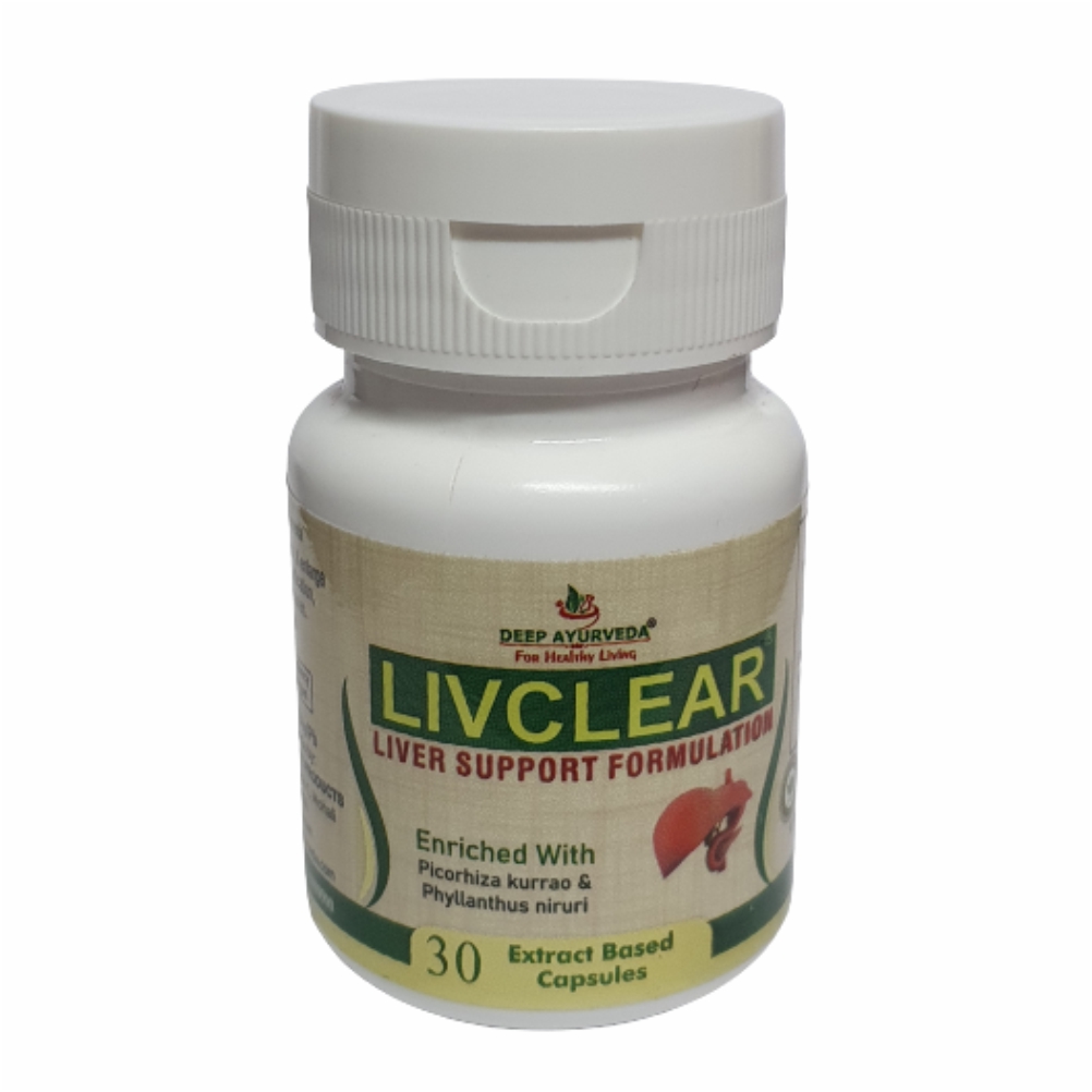 Livclear 30 Veg Capsule | 100% Extract Based Ayurvedic Supplement for Liver