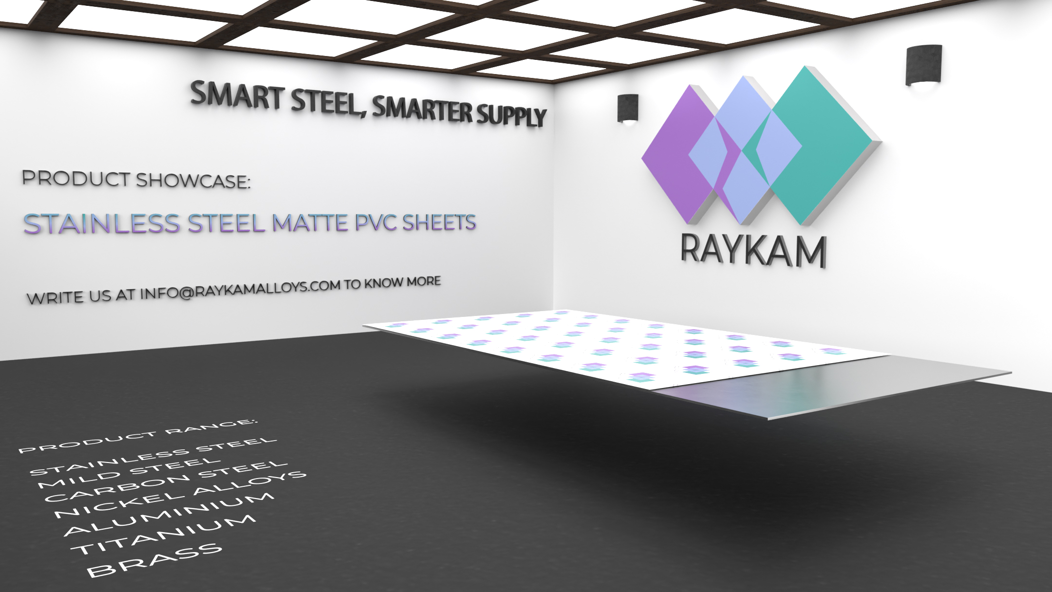 Raykam Stainless Steel Matte PVC Sheets
