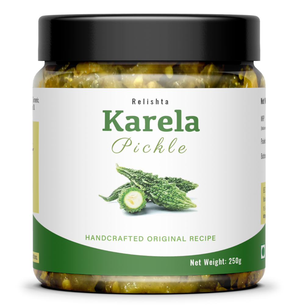 Karela Pickle 250g by RELISHTA - Handcrafted original recipe & Traditional Taste