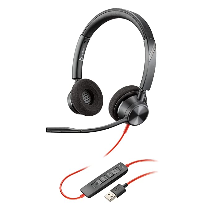 Poly - Blackwire 3320 Wired On Ear Headphones with Mic 
