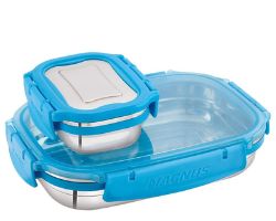 Magnus Bolt Classic Airtight & Leakproof (School/Office) 2 Containers Lunch Box