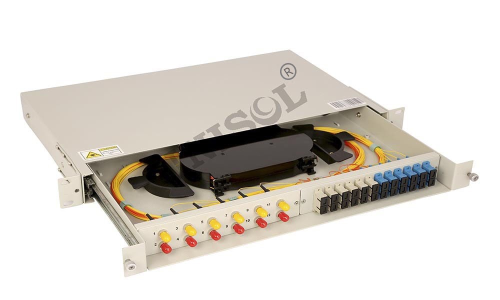 24 Port Sliding Rack Mount LIU | 1U Sliding rackmount patch panel | Rackmount patch panel 
