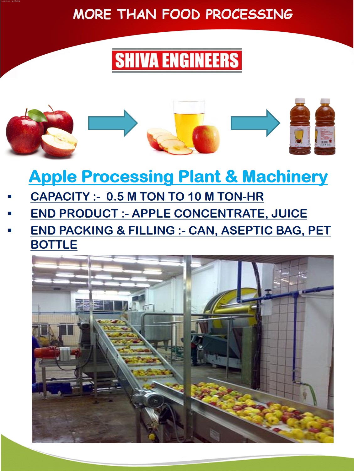 APPLE / PEARS / PASSION PROCESSING MACHINERY & MACHINERY