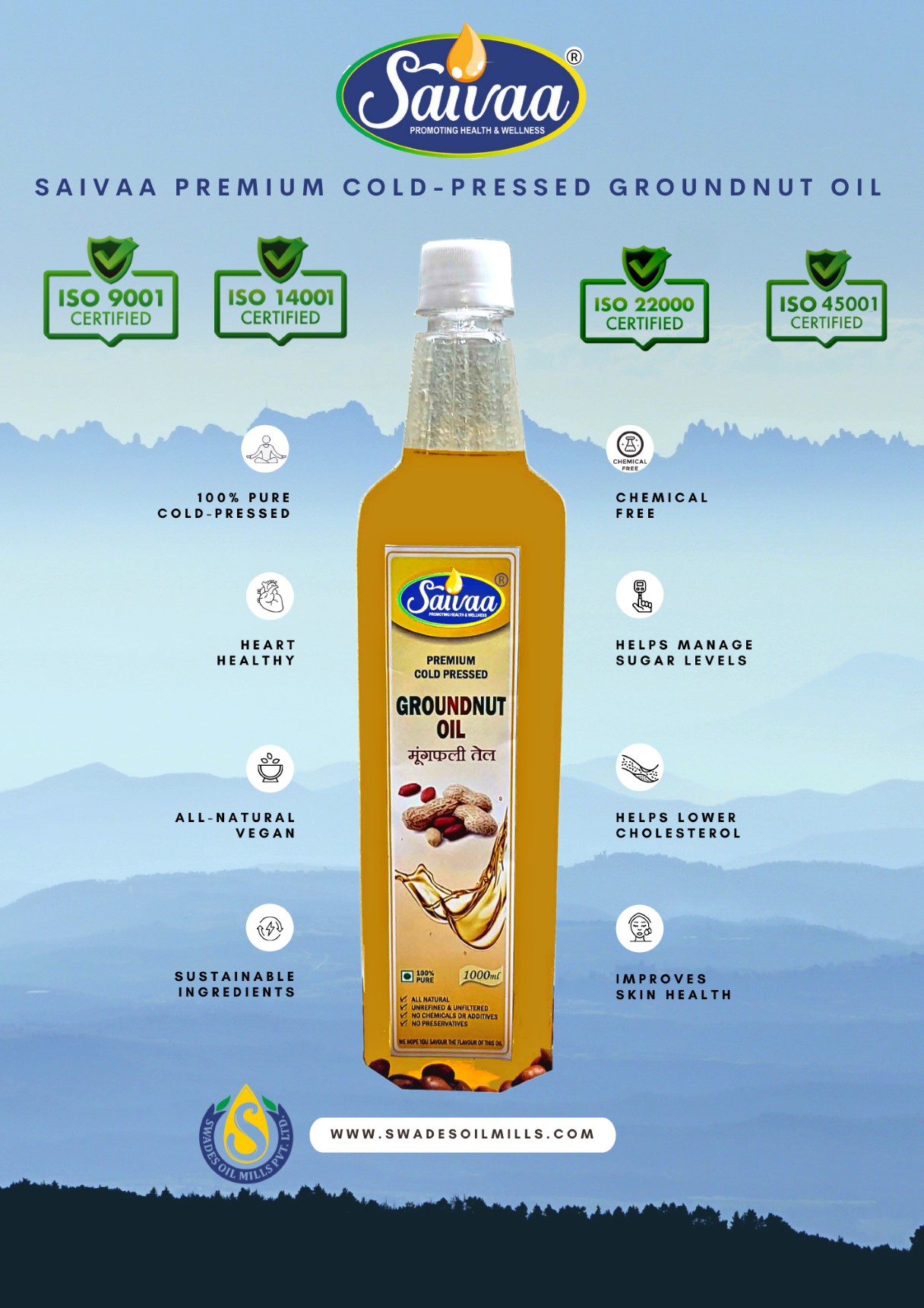 SAIVAA PREMIUM COLD-PRESSED GROUNDNUT OIL