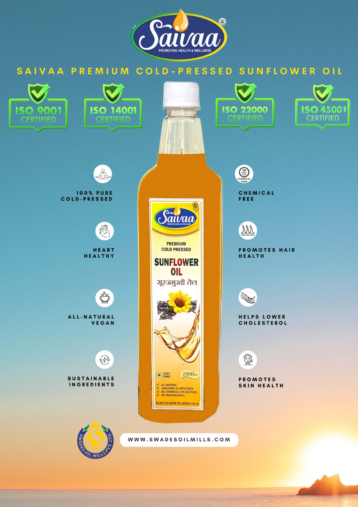 SAIVAA PREMIUM COLD-PRESSED SUNFLOWER OIL