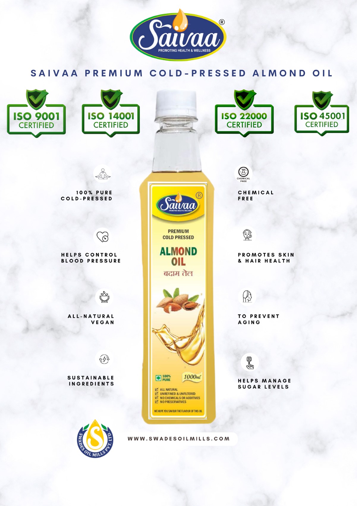 SAIVAA PREMIUM COLD-PRESSED ALMOND OIL