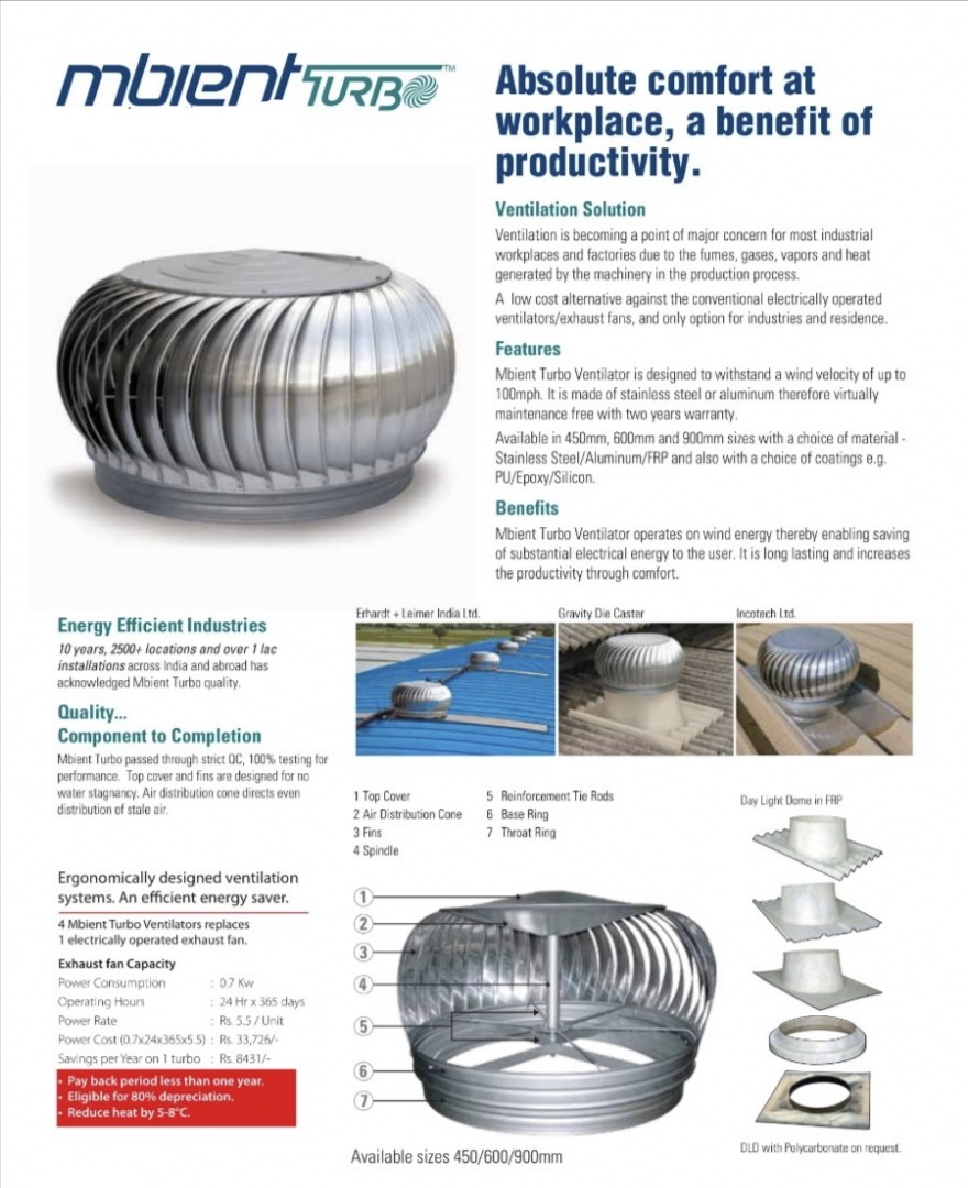 WIND AIR VENTIALTOR FAN / TURBO VENTILATOR FAN
