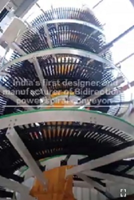 POWER SPIRAL CONVEYOR MOTORIZED SPIRAL BELT CONVEYOR
