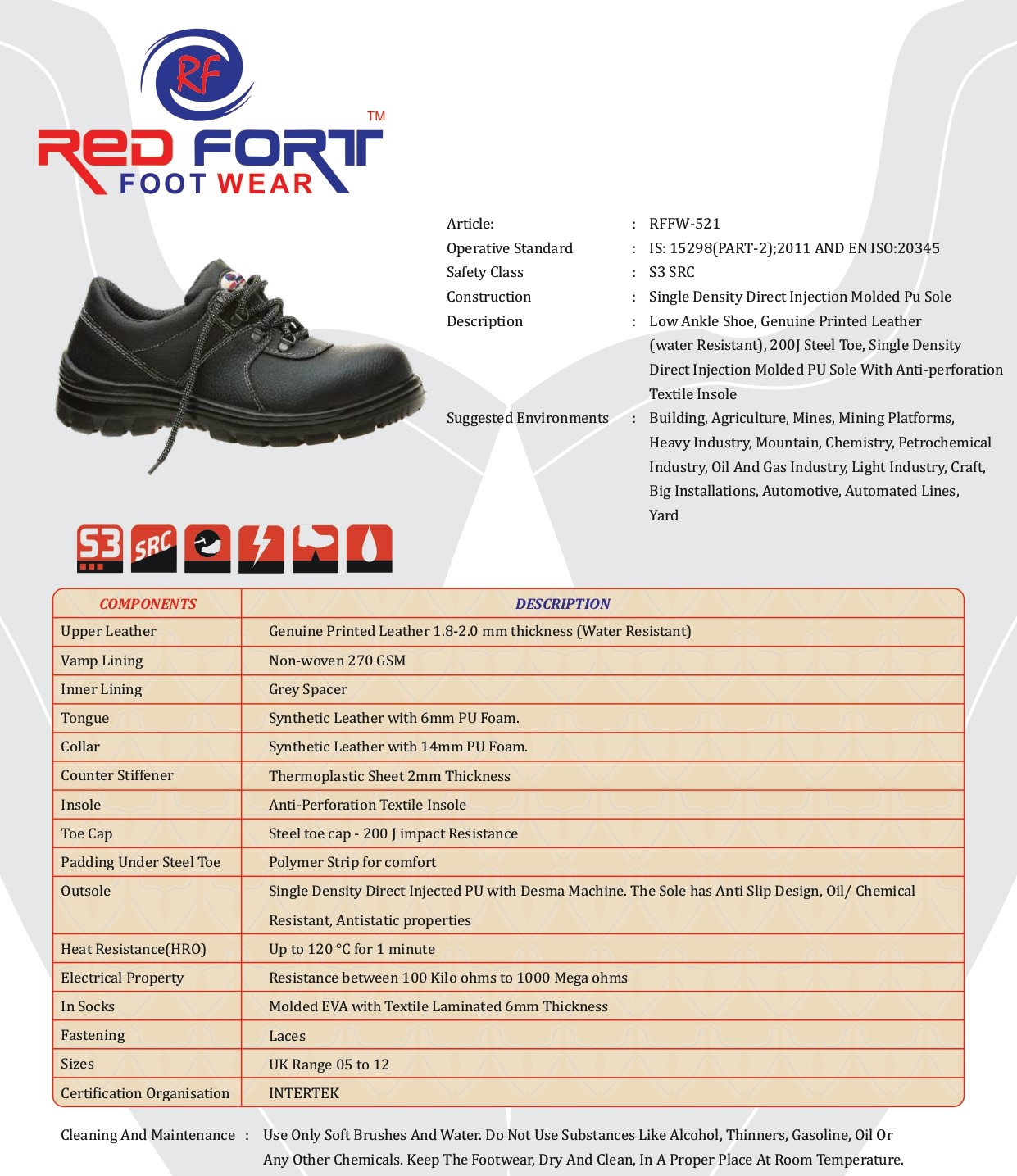 RED FORT Safety Shoes