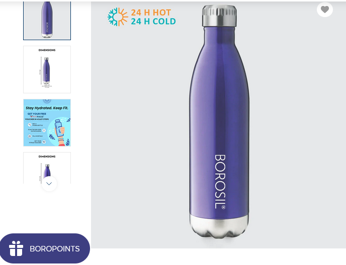 Borosil Bolt Trans Blue 500ml