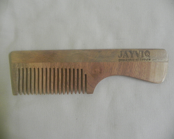 Jayviq Natural Neem Wood Comb - With Handle