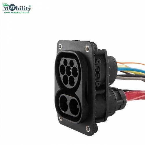 200A Electric Car EV Inlet 1000V DC Combo CCS Type 2 Charging Socket Connector IEC 62196-3 DC male Inlet Socket with 0.5 meter cable