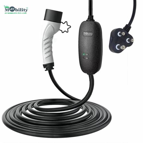 Type-2 IEC 62196-2 Portable Electric vehicle Car Charger, AC Single Phase, 110-250V, 16Amp, 3.7kW, 3 Pin plug, 5 meter