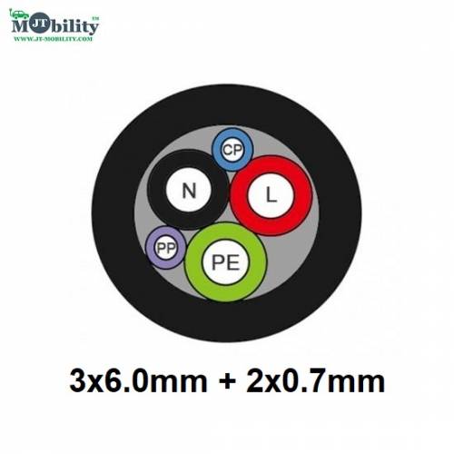Single Phase 32A 3x6mm and 2x0.7mm2 Electric Vehicle Charging Cable 100-meter 5 Core 15mm Outer Diameter