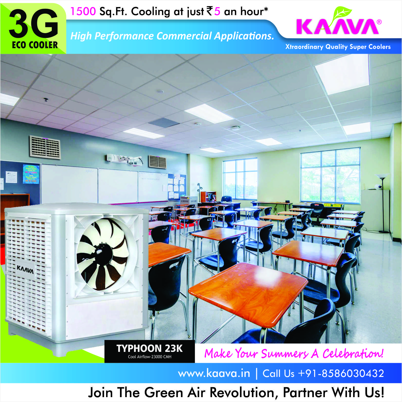 Kaava Ductable Eco Cooler - 3G - Typhoon 17K/20K/23K
