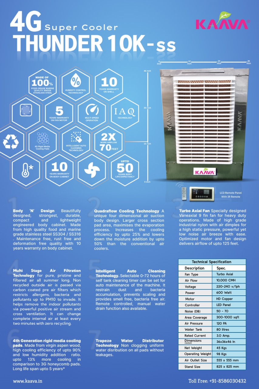 Kaava Ductable Super Cooler - 4G- Thunder 10K